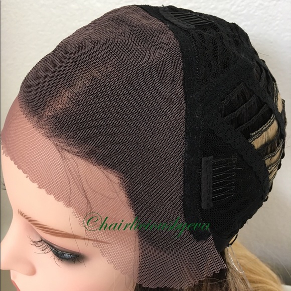 Golden Blonde wig ombré dark roots 26 inch long - Picture 8 of 8